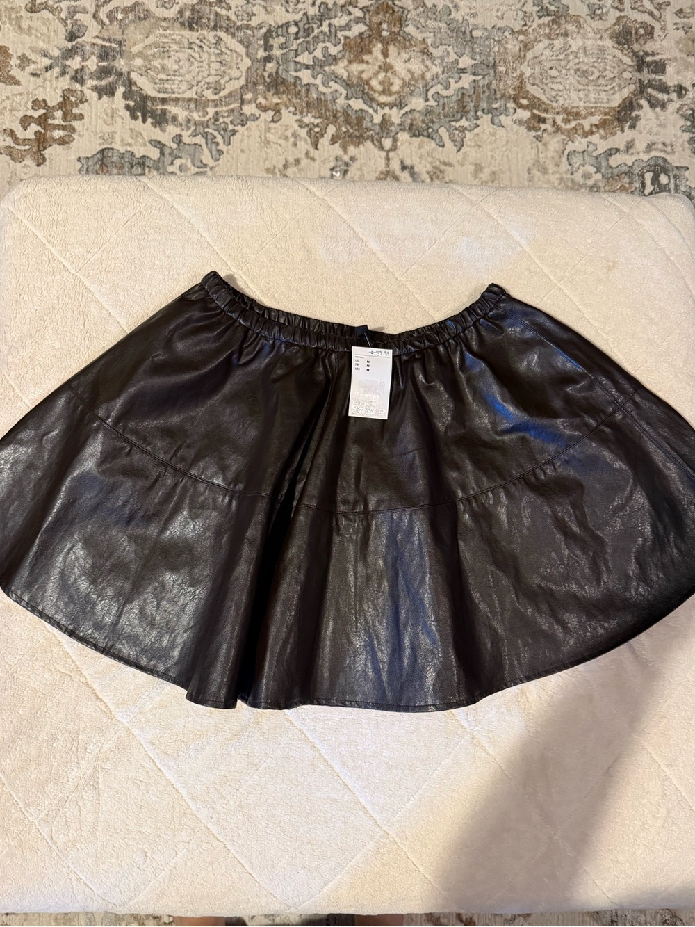 Dark Brown Faux Leather Skirt